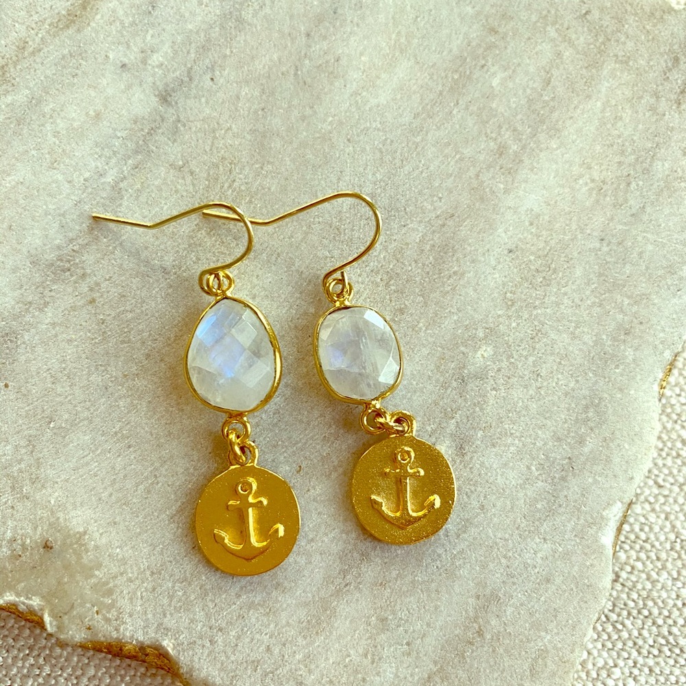 Anchor moonstone earrings.